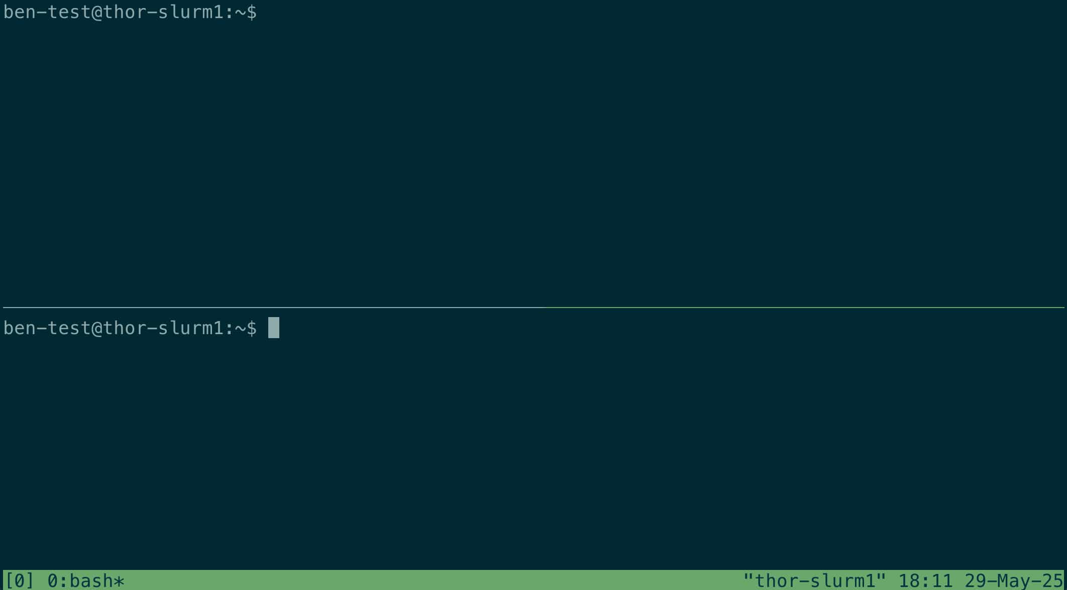 tmux with 2 panes